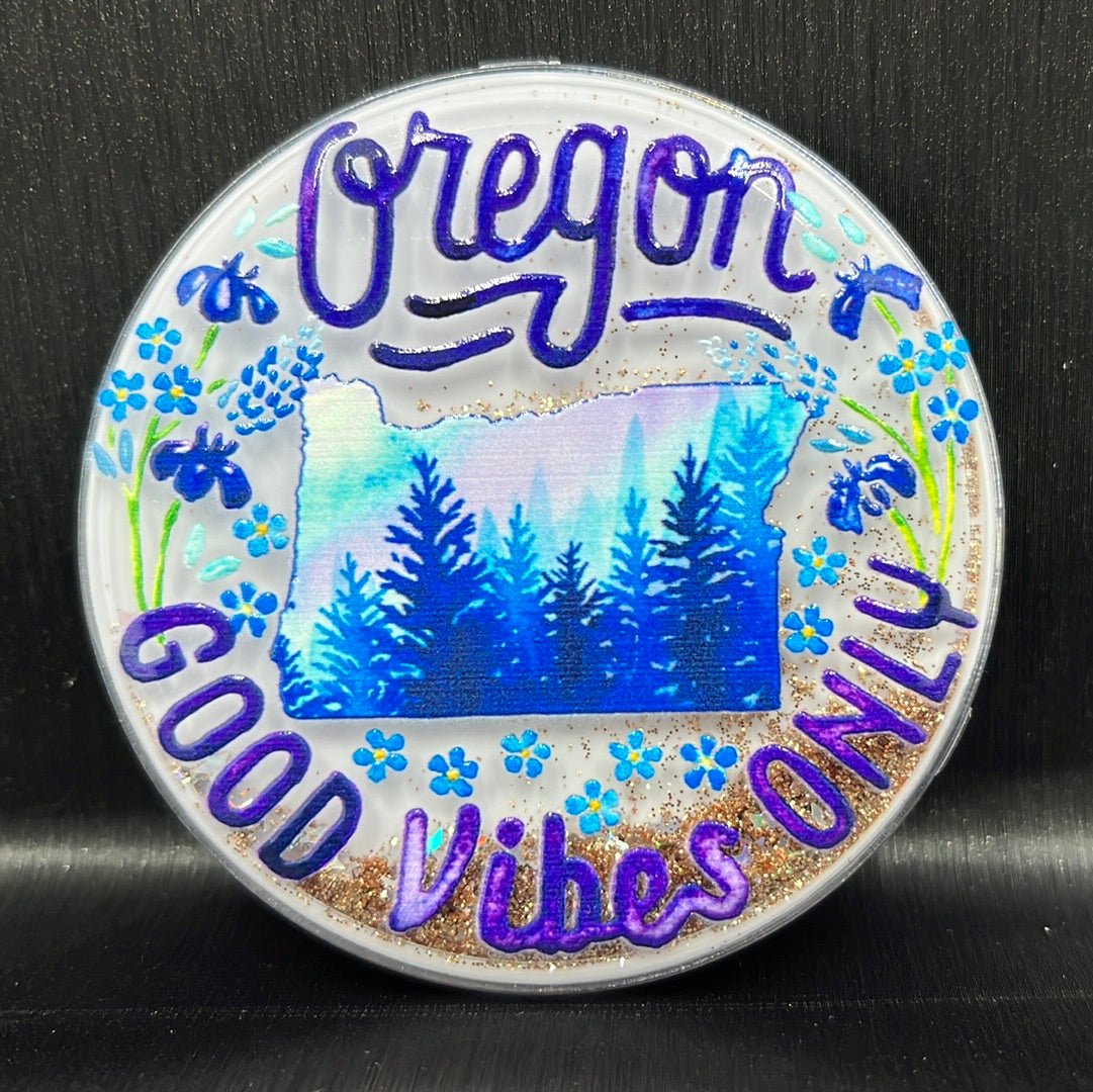 Magnet - Glitter Oregon Good Vibes Only