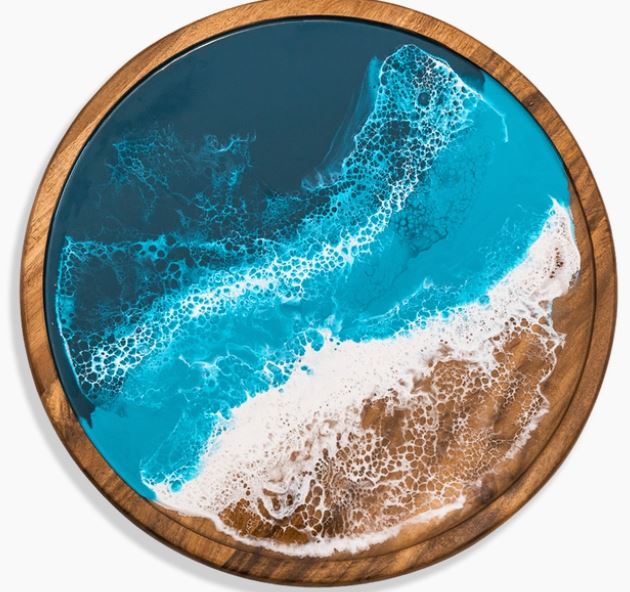 16" Ocean Vibes Round Lazy Susan