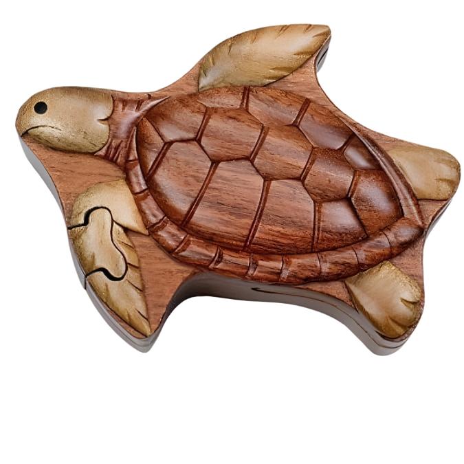 Wooden Turtle Puzzle Box