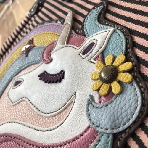 Work Tote Pink Stripe Unicorn