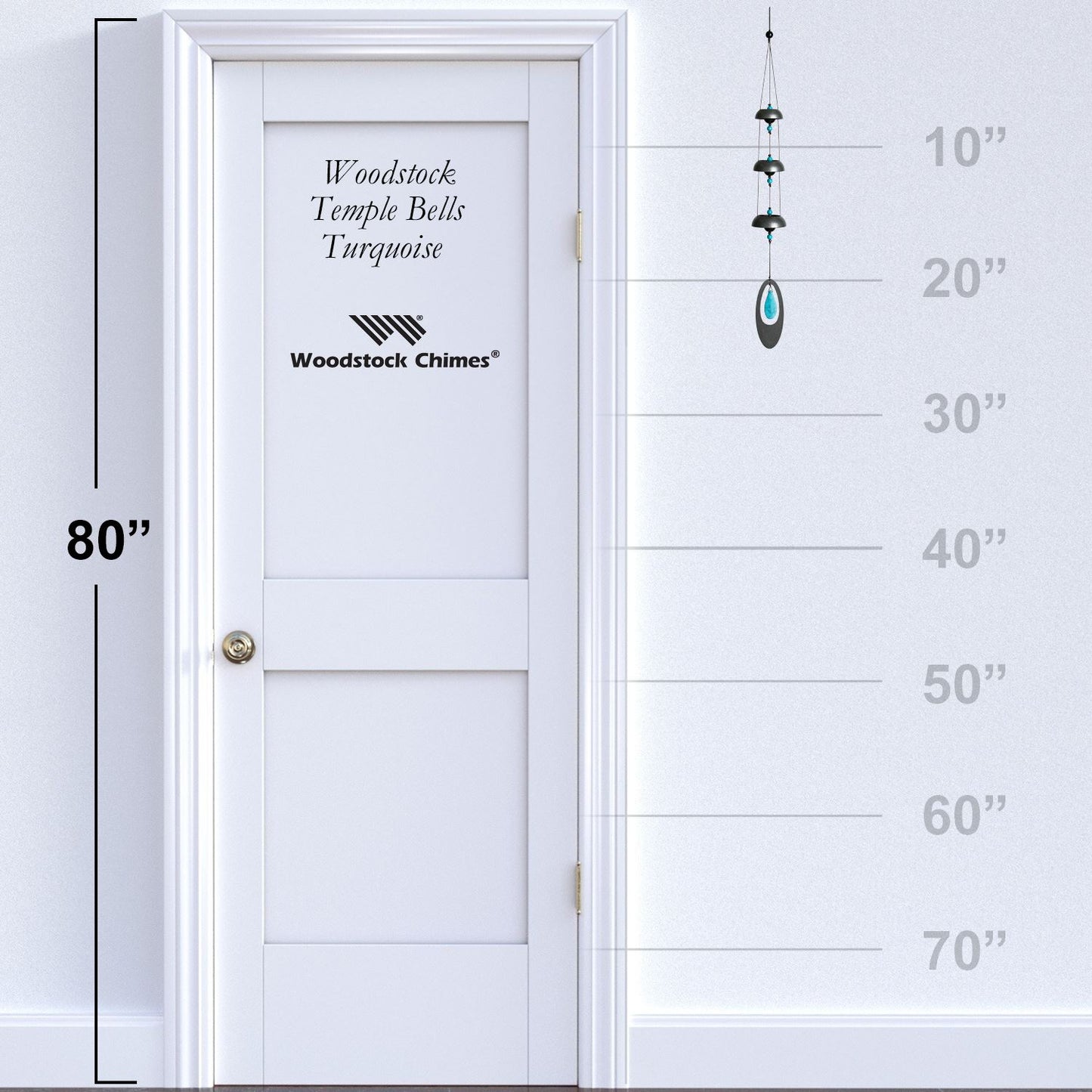 Wind Chime - Temple Bells Turquoise - TB3TQ