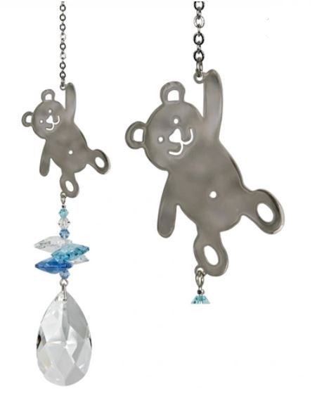 Crystal Fantasy Suncatcher - Teddy Bear, Blue - CFTB