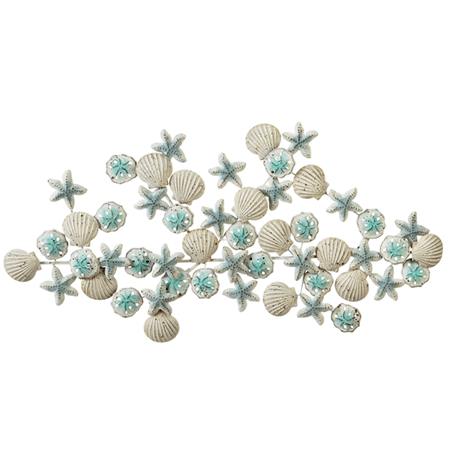 Wall Décor - Seashell Layered Metal Décor