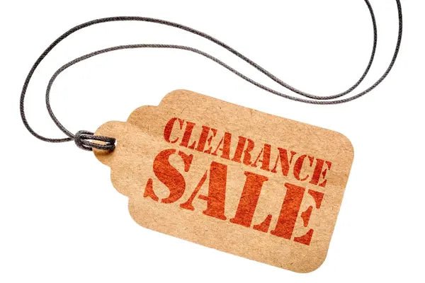 Brown sales tag with the words "Clearance Sale"