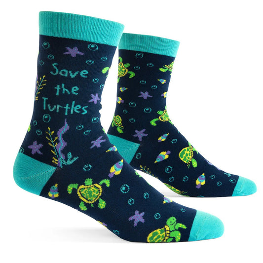 Socks - Crew Length 'Save the Turtles' Socks