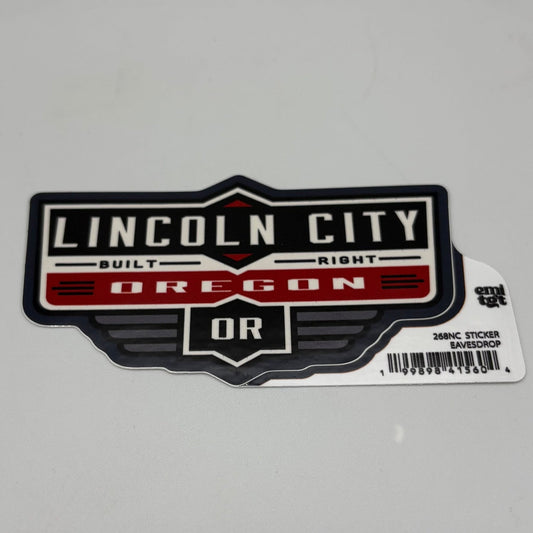 Sticker - Large built right Lincoln City, Oregon OR