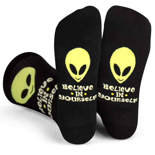 Socks - Crew Length 'Believe in Yourself' Alien Socks