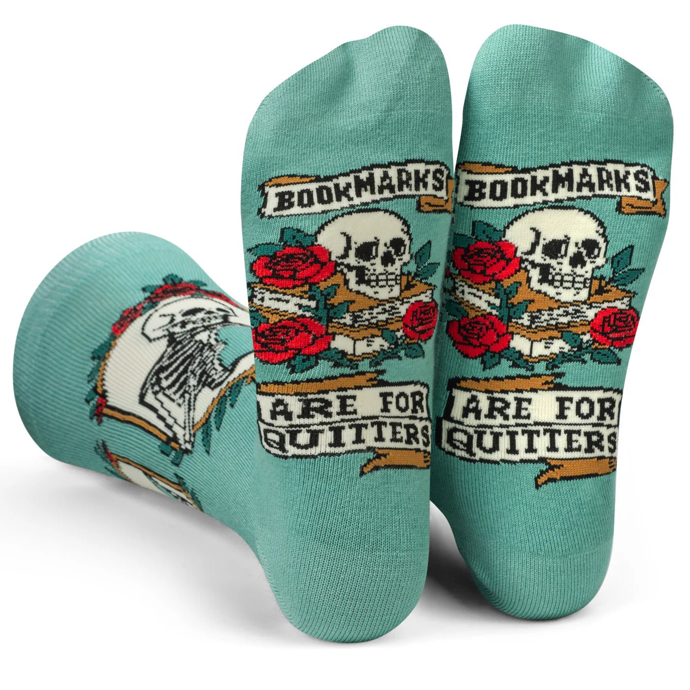 Socks - Crew Length 'Bookmarks are for Quitters' Socks