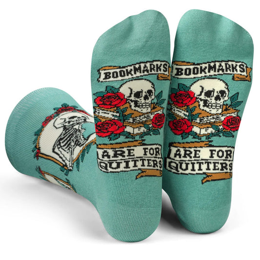 Socks - Crew Length 'Bookmarks are for Quitters' Socks