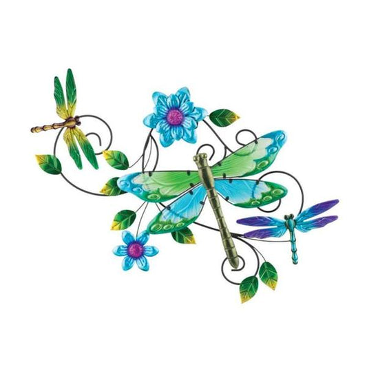 Metal Art - Dragonflies and Flowers