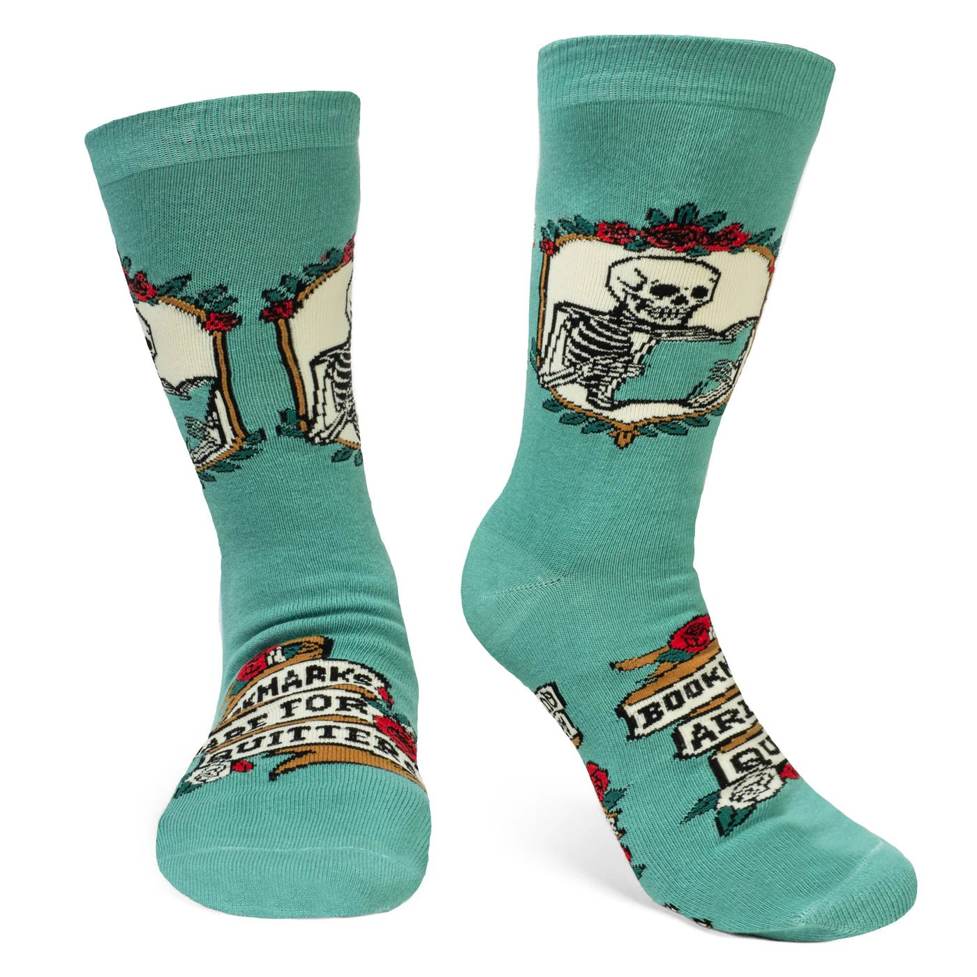 Socks - Crew Length 'Bookmarks are for Quitters' Socks
