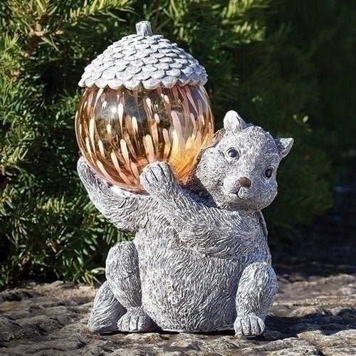 Garden Statue - Chipmunk with Orange Solar Powered LED