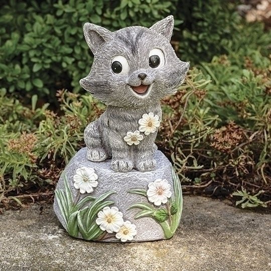 Garden Statue - Cat on Stone
