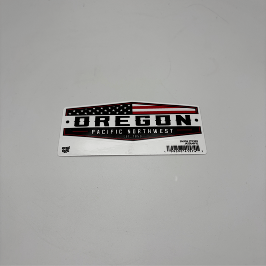 Sticker - Large USA Flag Oregon Pacific NW