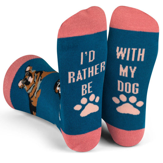 Socks - Crew Length 'I'd Rather Be With my Dog' Socks