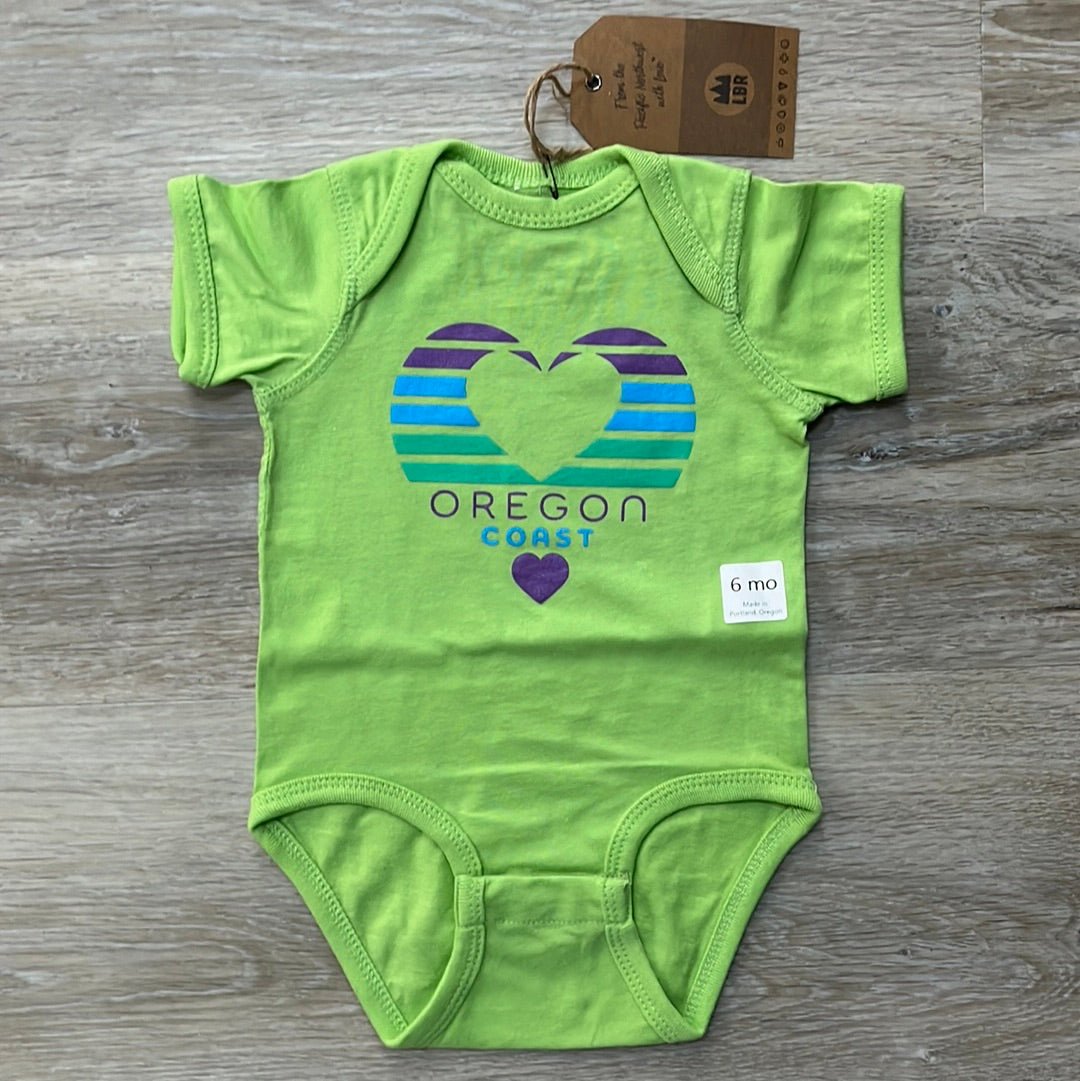 Youth Onesie Oregon Heart Wave Key Lime