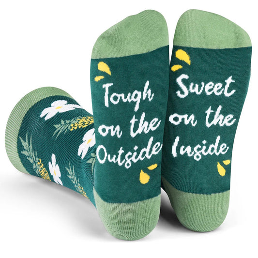 Socks - Crew Length 'Tough on the Outside, Sweet on the Inside' Pineapple Socks
