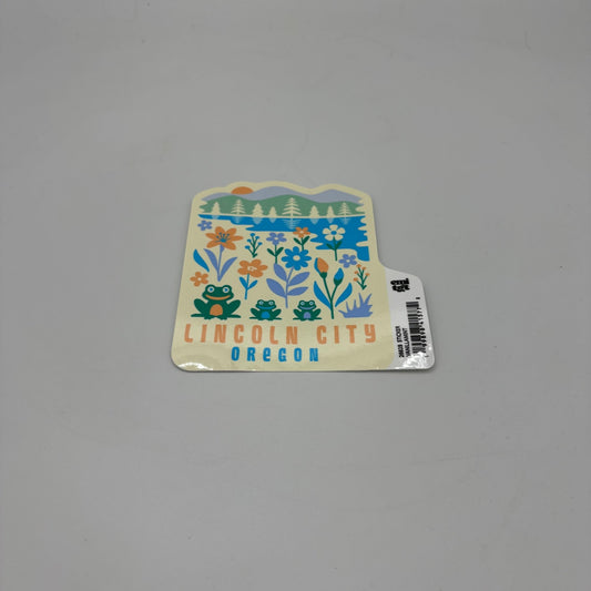 Sticker - Large flowers & frogs Lincoln City, Oregon