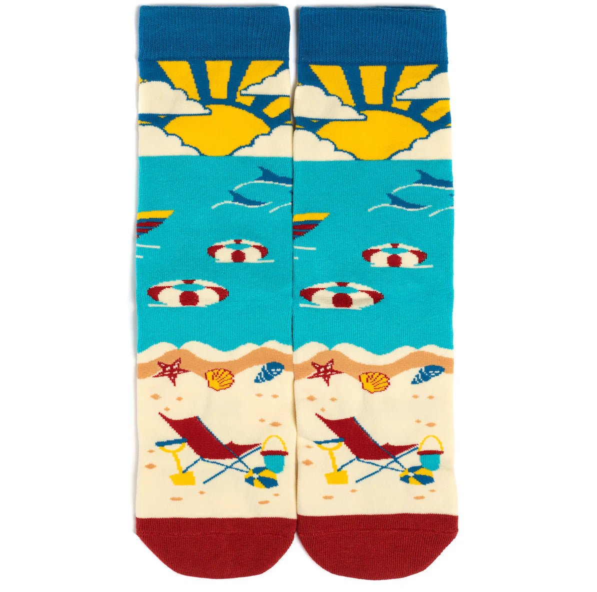 Socks - Crew Length 'I'd Rather Be At The Beach' Socks