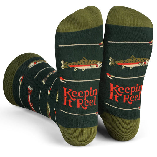 Socks - Crew Length 'Keepin it Reel' Fishing Socks