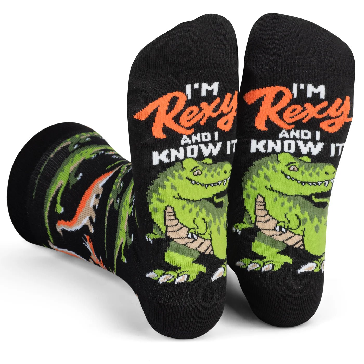 Socks - Crew Length 'I'm Rexy and I Know it' Dinosaur Socks