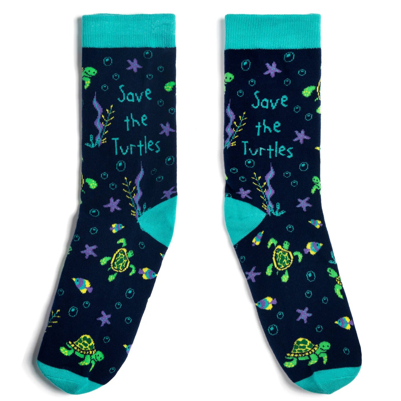Socks - Crew Length 'Save the Turtles' Socks