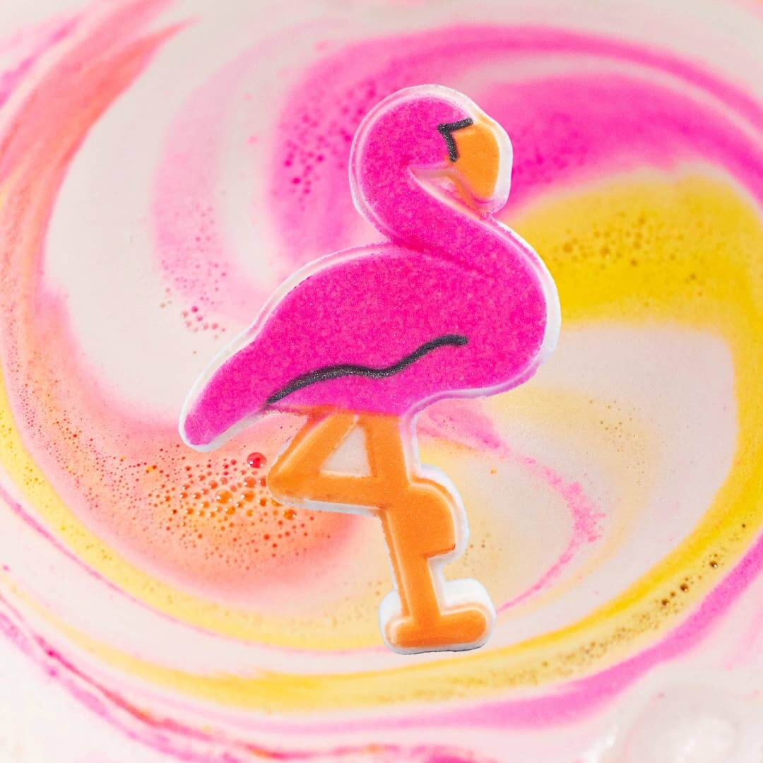 Bath Bomb - Hand Painted Color Burst  Flamingo