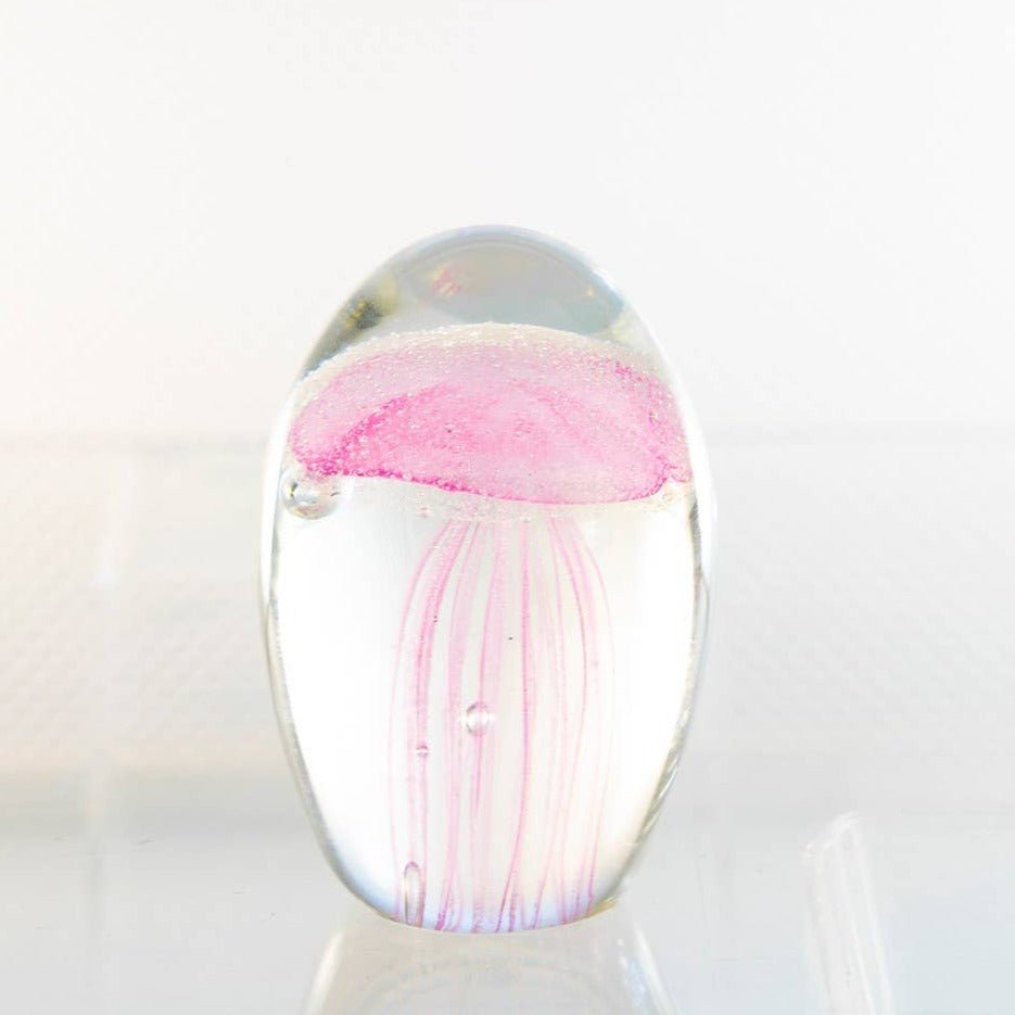 Glass Jellyfish 3 1/4” Pink