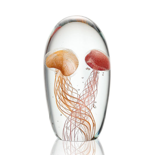 Glass Art - Red and Orange Jellyfish - 58075