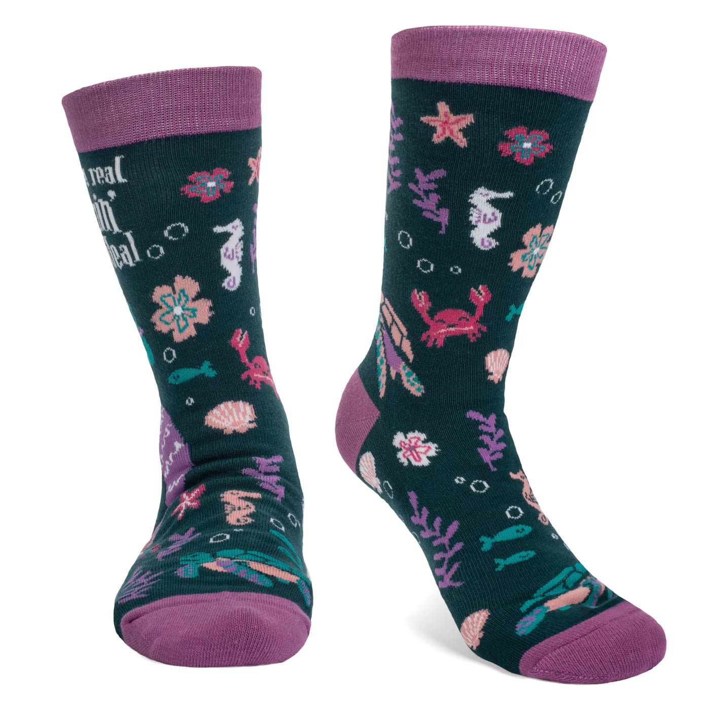 Socks - Crew Length 'I'm the Real Flippin' Deal' Mermaid Socks