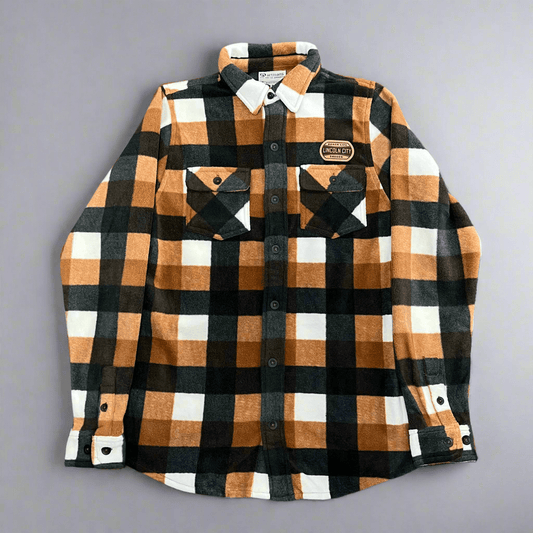 Flannel Shirt - Rust, Black, White