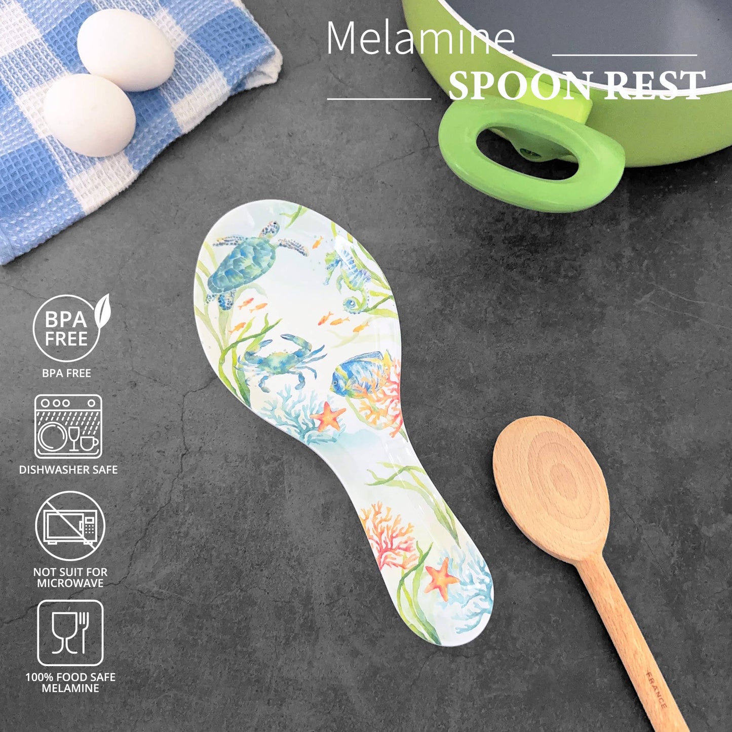 Spoon Rest - Sea Life Serenade Melamine