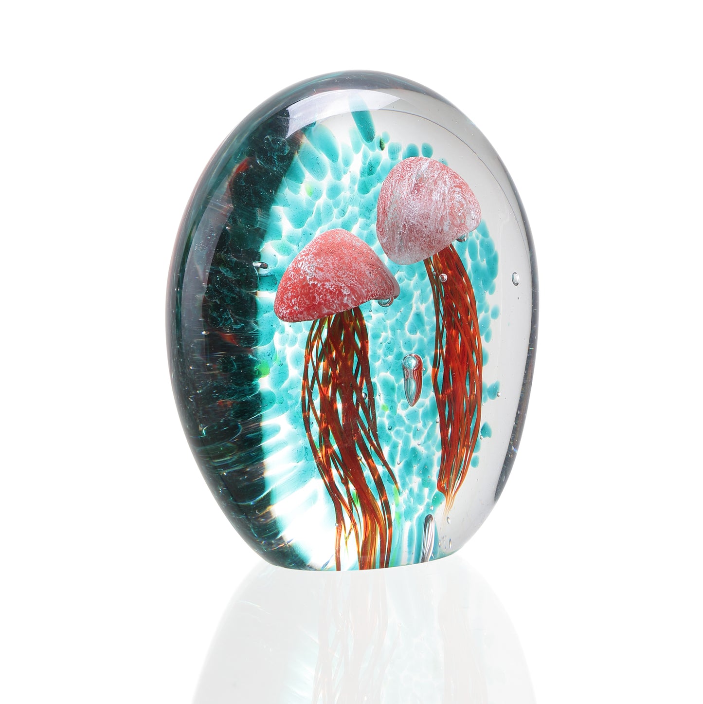 Glass Art - Orange Jellyfish Pair - 76170