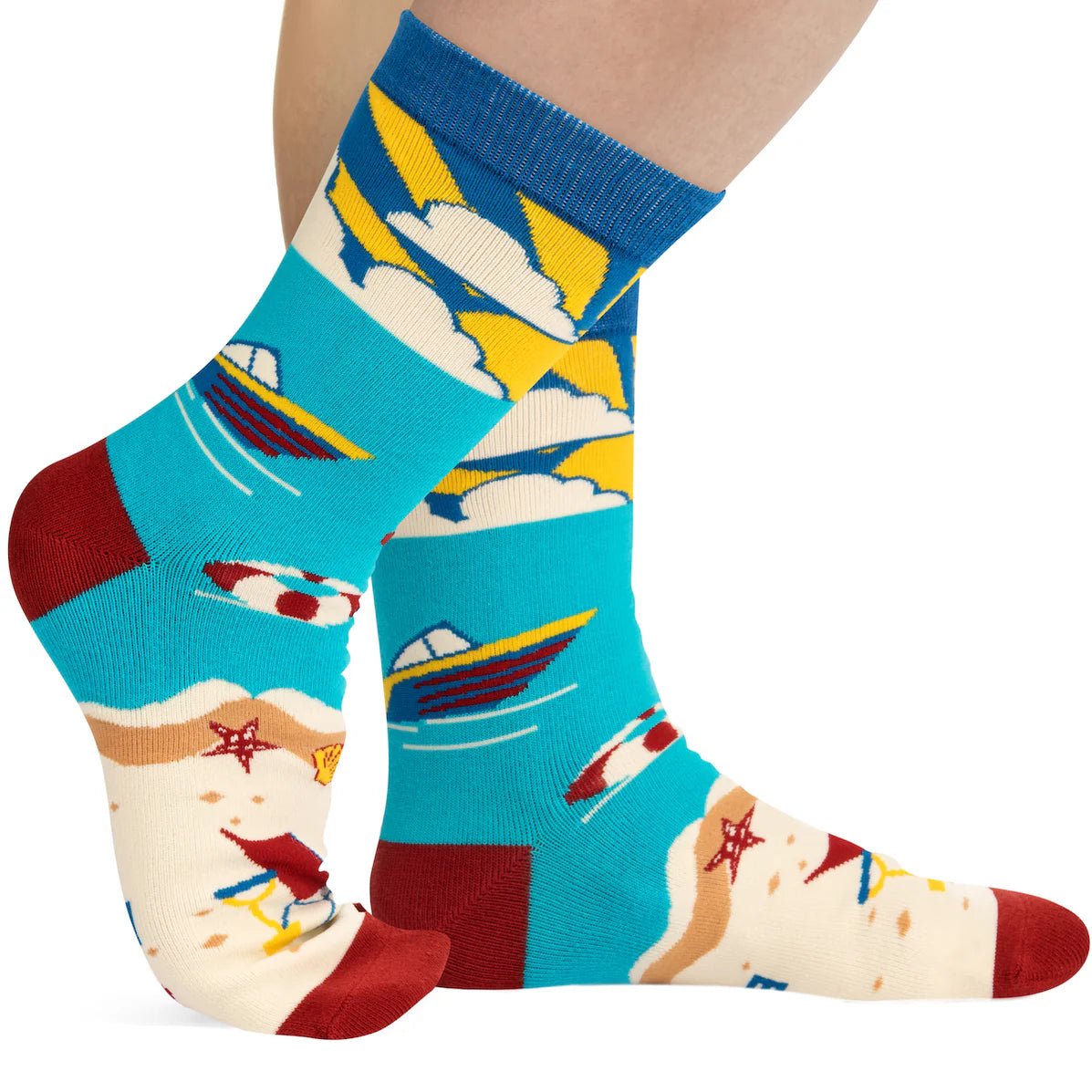 Socks - Crew Length 'I'd Rather Be At The Beach' Socks
