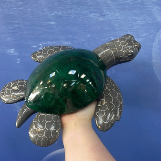 Green Marble Turtle 14"