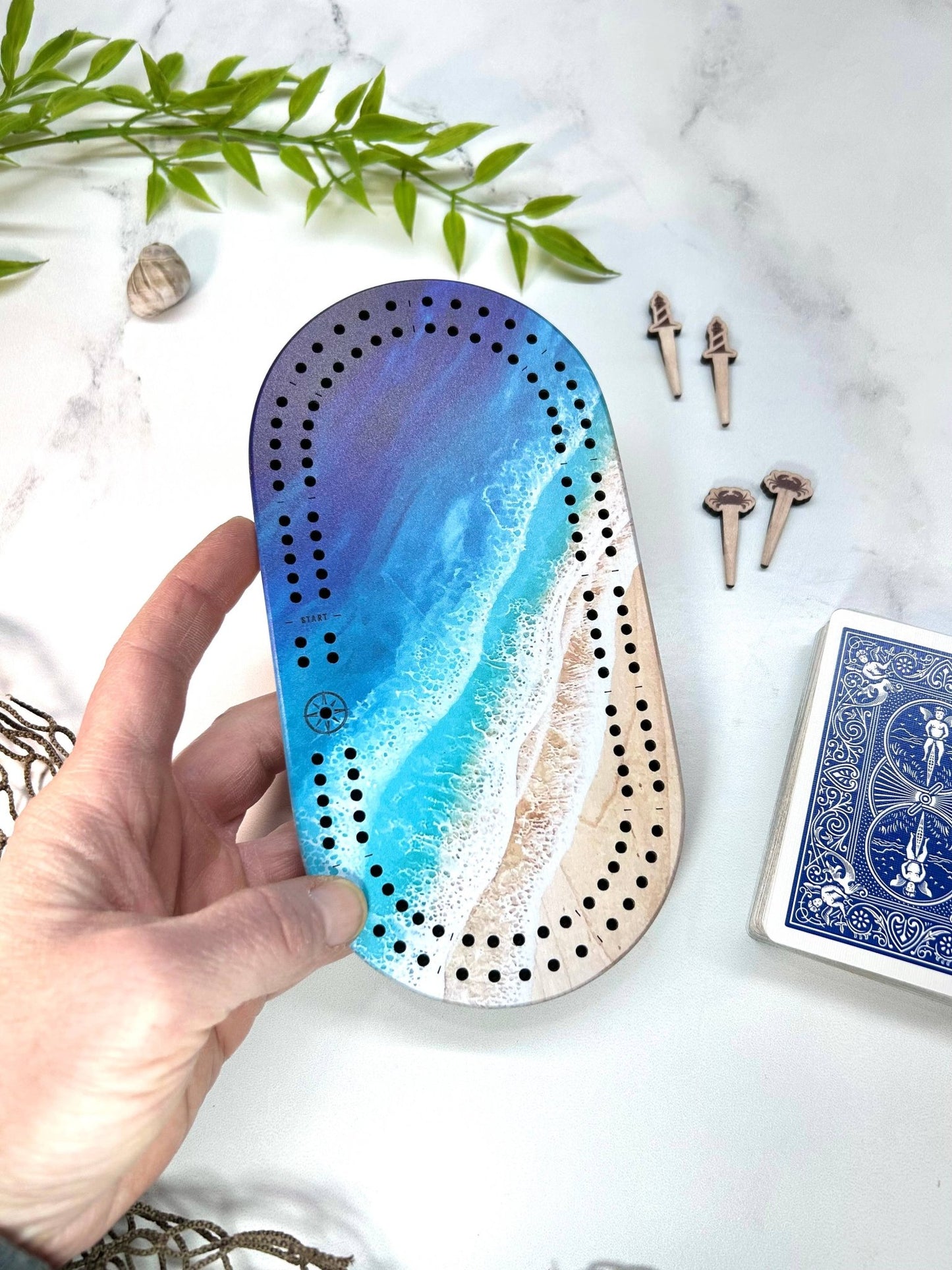 Cribbage Board - Ocean Waves
