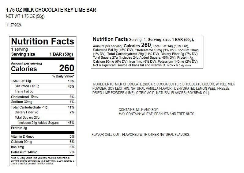 Chololate - Moodibars® JOKING creamy Milk Chocolate Keylime 1.5oz bar