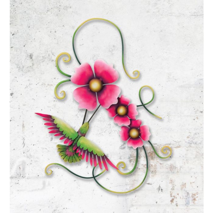 Hummingbird Triple Flower Wall Décor