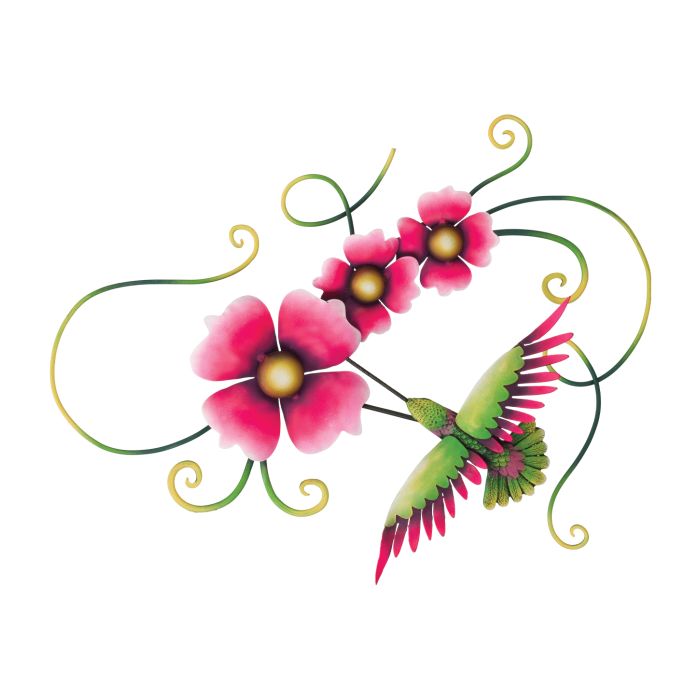 Hummingbird Triple Flower Wall Décor