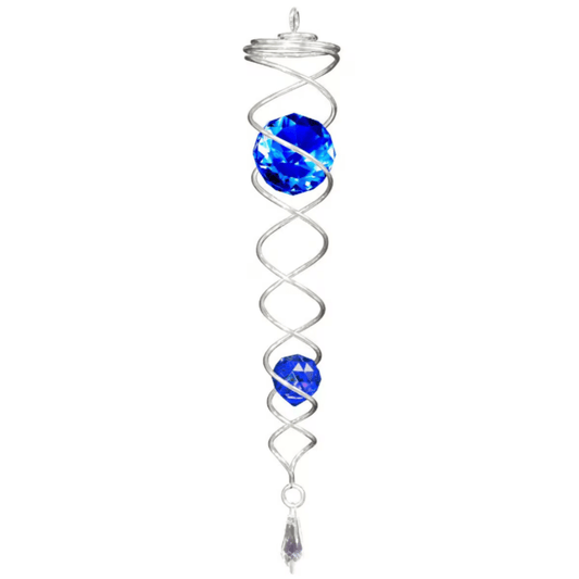 Wind Spinner - Silver Blue Twister