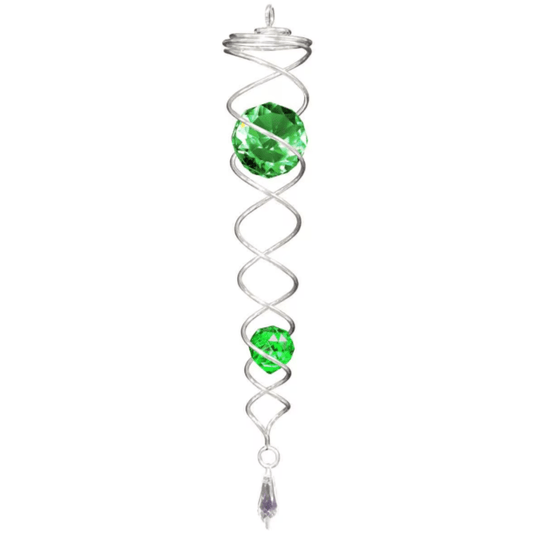 Wind Spinner - Silver Green Twister