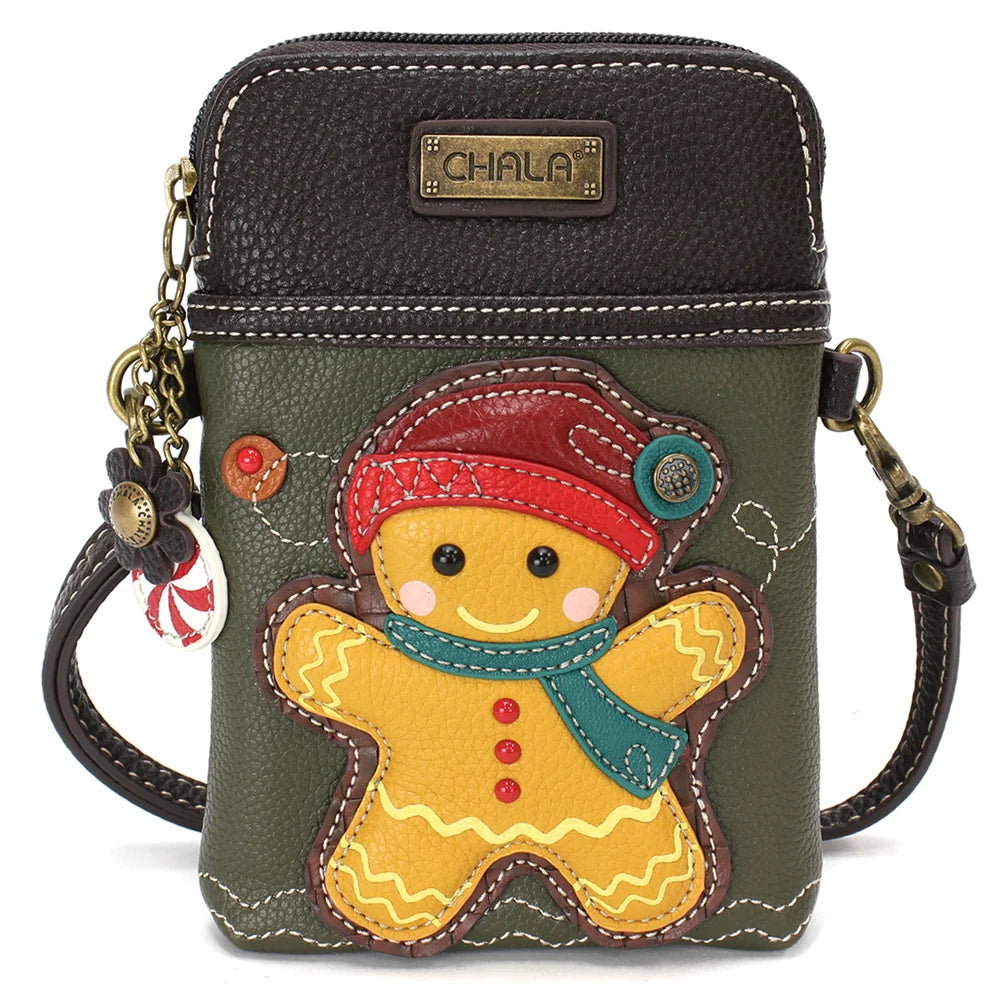 Cell Phone Xbody - Gingerbread Man Olive