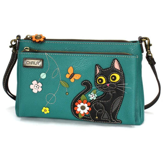 Deluxe Crossbody Turq. Black Cat