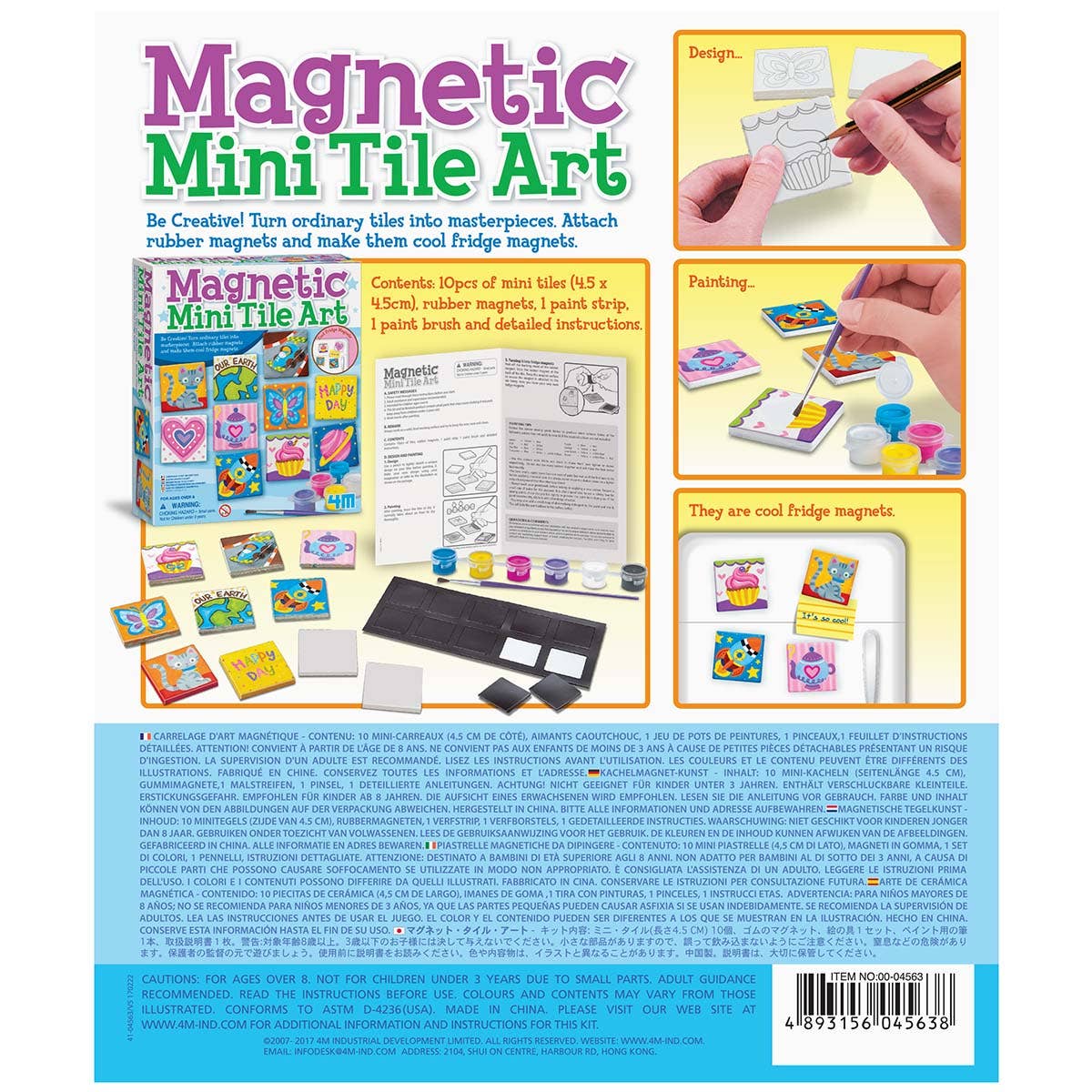 4M Magnetic Mini Tile Art DIY Paint Arts & Craft Magnet Kit