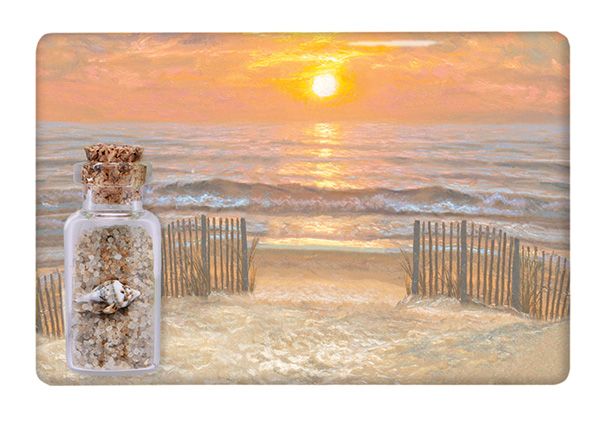 Magnet - Jar w/Sand Sunset Beach