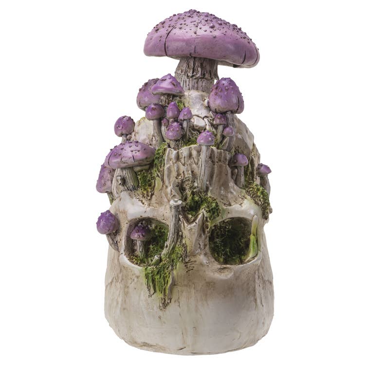 Figurine - Skull with Purple Mushroom
