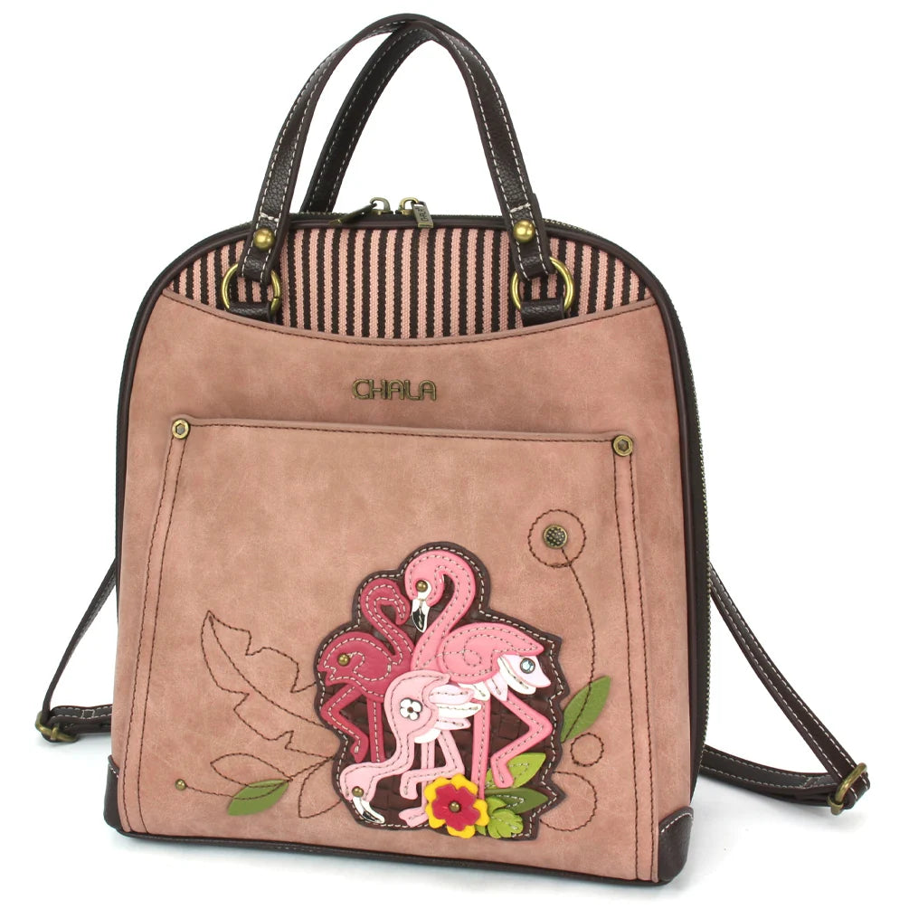Convertible Backpack Purse - Flamingo Dusty Rose