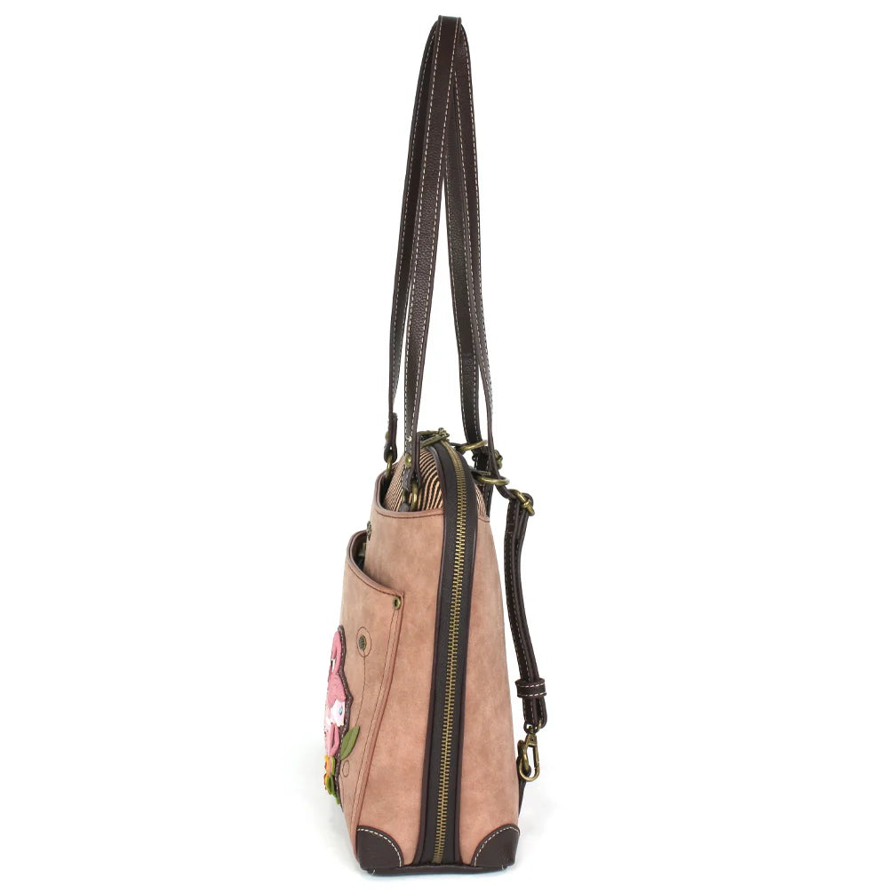 Convertible Backpack Purse - Flamingo Dusty Rose