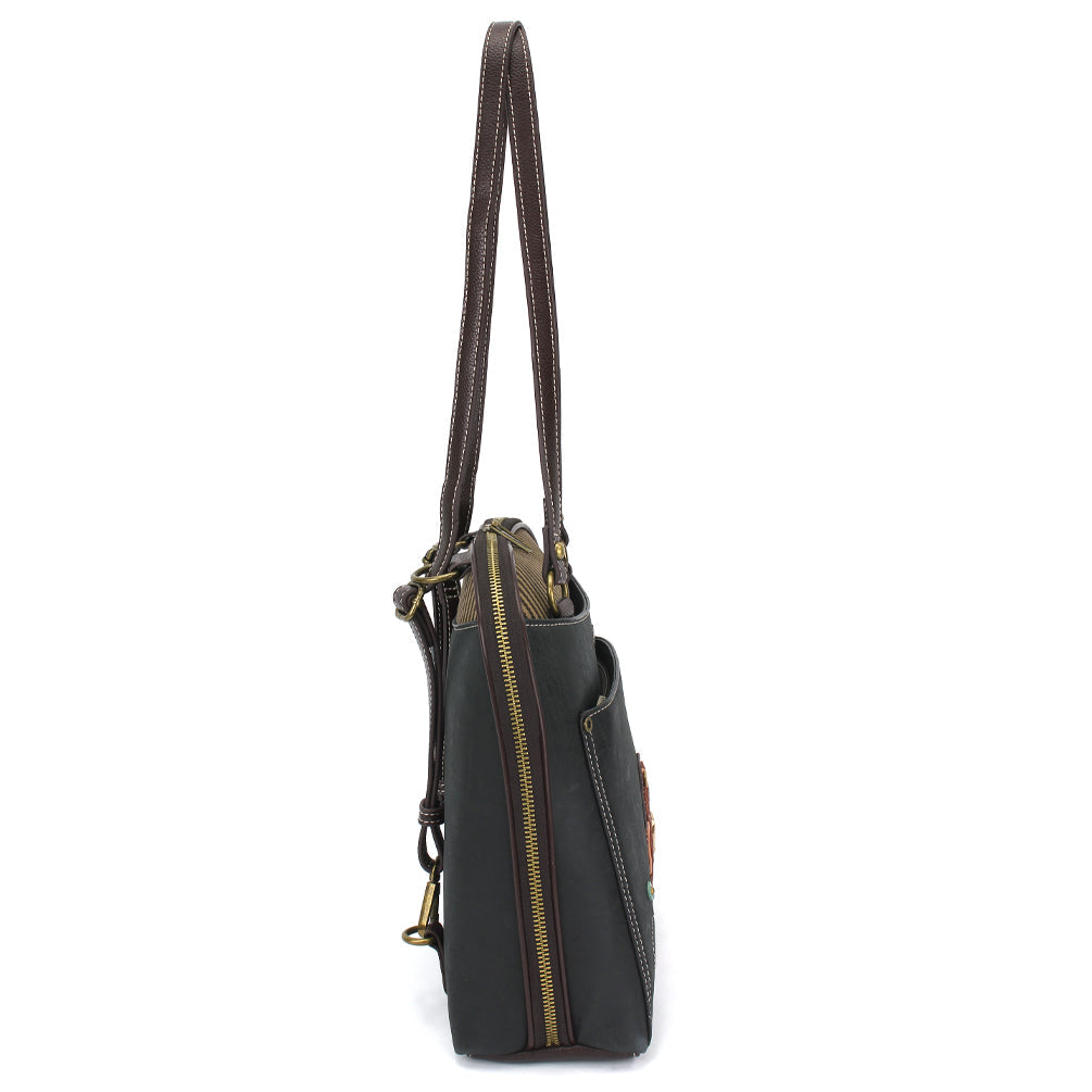 Convertible Backpack Purse - Horse Family Black