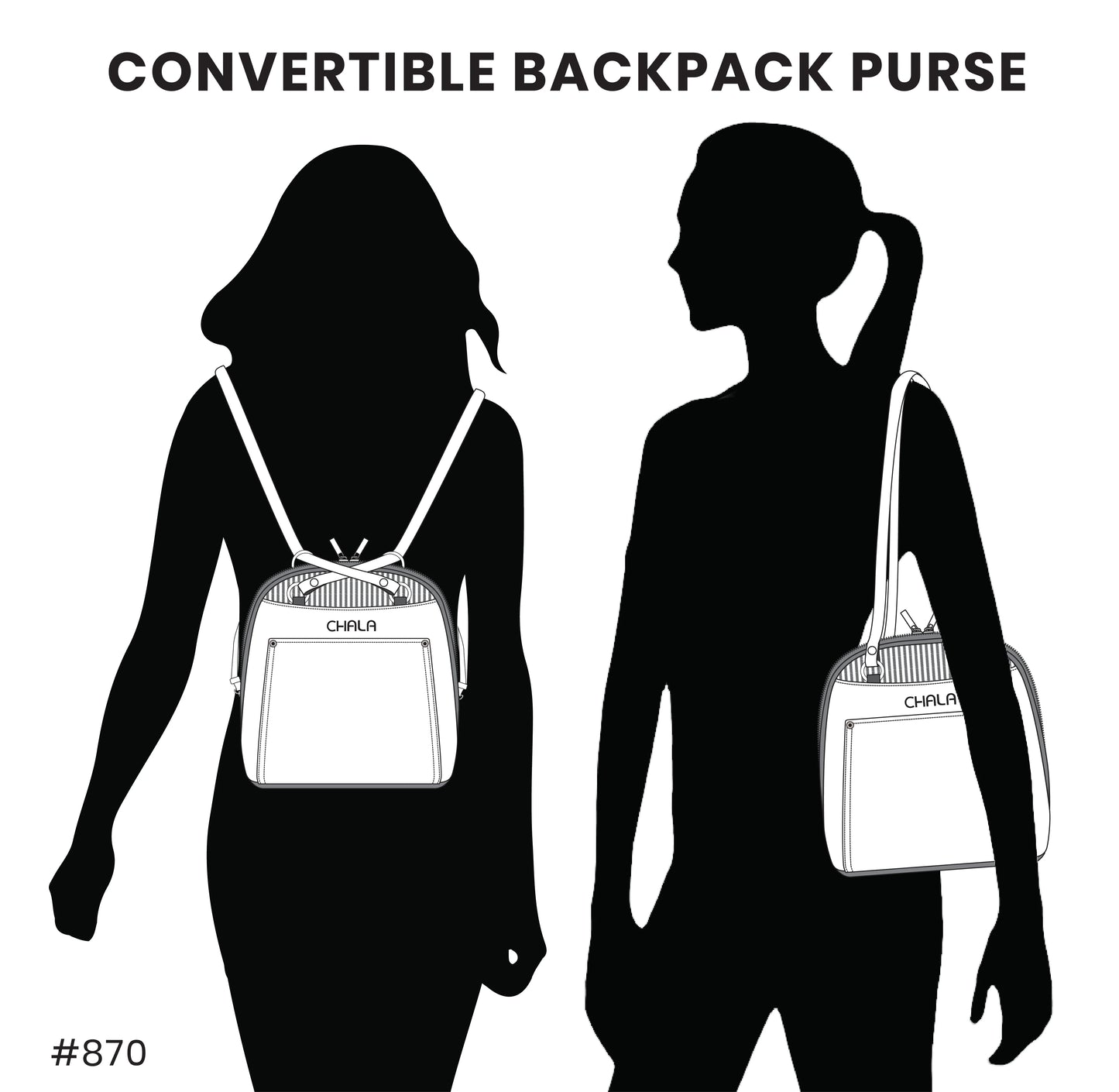 Convertible Backpack Purse - Flamingo Dusty Rose
